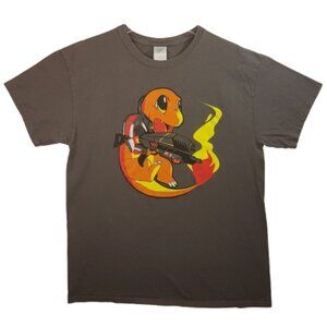 Vintage POKEMON Charmander Shepard Hitokage Tee Shirt Large US L Mass Effect X